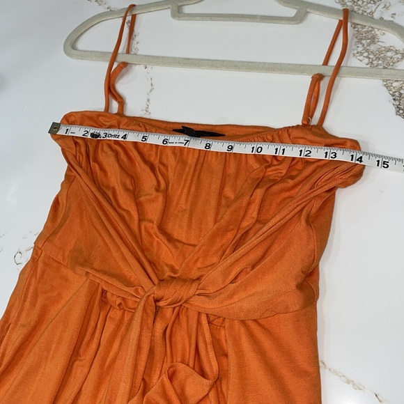 BCBGMAXAZRIA Orange Spaghetti Strap Midi Dress | M - Picture 6 of 7
